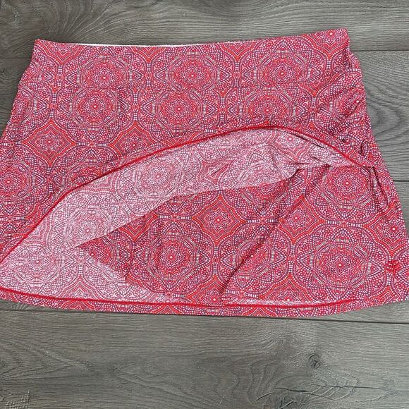 Coolibar Big Wave Pink Print Mid Rise Lined Swim Skirt Skort Size XL - Picture 2 of 12